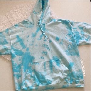 Blue Tie Dye Hoodie Sweatshirt